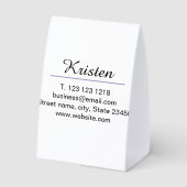 Plaque De Table Monogramme nom écrivain violet modifier code QR en (Verso)