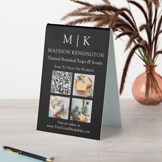 Plaque De Table Monogramme ou Ajouter un Logo au Code QR Entrepris (En SItu (Tableau))