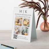 Plaque De Table Monogramme ou ajouter un logo Business QR Code 4 P (En SItu (Tableau))