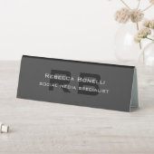 Plaque De Table Monogramme professionnel gris noir (En SItu (Tableau))