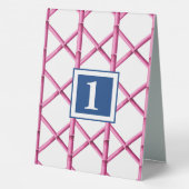 Plaque De Table Monogramme Rose Trèfle Bambou Motif Prépa Navy (Verso)