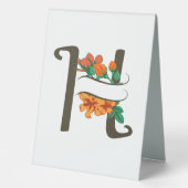 Plaque De Table Monographie florale H lettre majuscule (Recto)