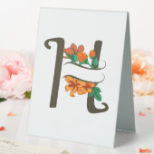 Plaque De Table Monographie florale H lettre majuscule (In SItu (Mariage))