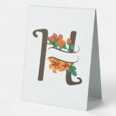 Plaque De Table Monographie florale H lettre majuscule (Verso)