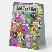 Plaque De Table Monstres caractères mignons Motif d'Halloween (Recto)