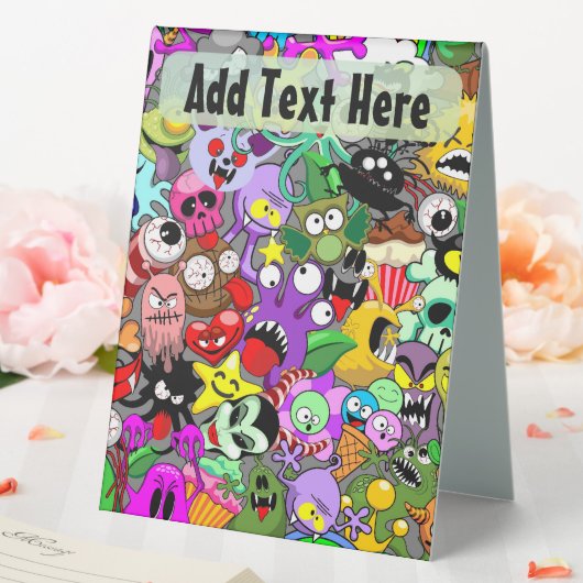 Plaque De Table Monstres caractères mignons Motif d'Halloween (In SItu (Mariage))