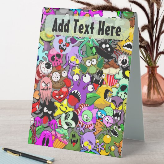 Plaque De Table Monstres caractères mignons Motif d'Halloween (En SItu (Tableau))