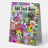 Plaque De Table Monstres caractères mignons Motif d'Halloween (Verso)