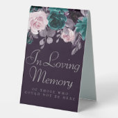 Plaque De Table Moody Boho | Mémorial Turquoise foncé d'aubergine (Verso)