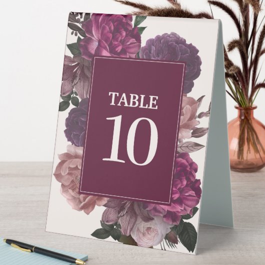 Plaque De Table Moody foncé Cascade florale automne hiver Mariage (En SItu (Tableau))