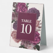 Plaque De Table Moody foncé Cascade florale automne hiver Mariage (Verso)