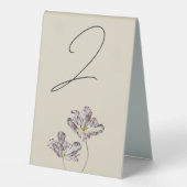 Plaque De Table Moody Purple Tulips Mariage Numéro de table (Recto)