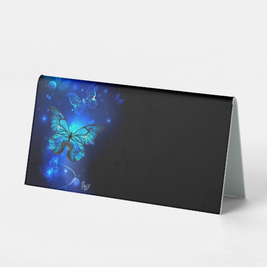 Plaque De Table Morpho Butterfly in the Dark Background (Verso)