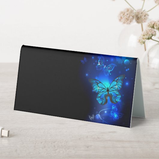 Plaque De Table Morpho Butterfly in the Dark Background (En SItu (Tableau))