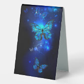 Plaque De Table Morpho Butterfly in the Dark Background (Verso)