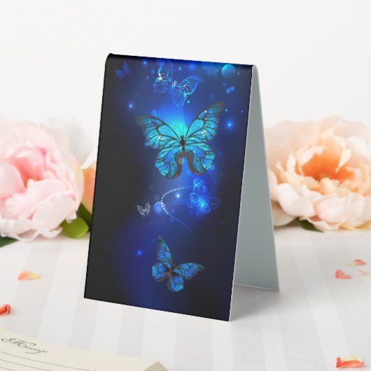 Plaque De Table Morpho Butterfly in the Dark Background (In SItu (Mariage))