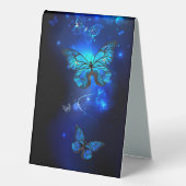Plaque De Table Morpho Butterfly in the Dark Background (Recto)