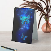 Plaque De Table Morpho Butterfly in the Dark Background (En SItu (Tableau))