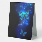 Plaque De Table Morpho Butterfly in the Dark Background (Verso)