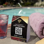 Plaque De Table Mot de passe de réseau Wifi avec code QR élégant B (InVersositu (sur table))