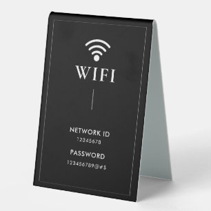 Plaque De Table Mot de passe et réseau Wifi pour entreprise simple