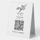 Plaque De Table Mot de passe Internet Wifi Code QR Blanc (Recto)
