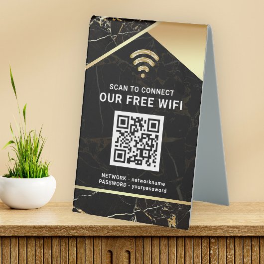 Plaque De Table Mot de passe réseau Wifi de code QR personnalisé é