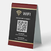 Plaque De Table Mot de passe réseau Wifi de code QR personnalisé m (Recto)