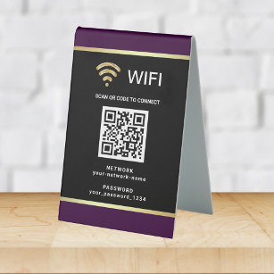 Plaque De Table Mot de passe réseau Wifi de code QR personnalisé m