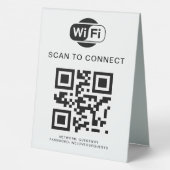 Plaque De Table Mot de passe Wifi | Analyse du code QR pour se con (Verso)