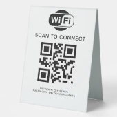 Plaque De Table Mot de passe Wifi | Analyse du code QR pour se con (Recto)