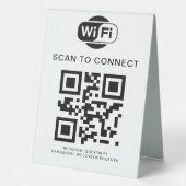 Plaque De Table Mot de passe Wifi | Analyse du code QR pour se con (Recto)