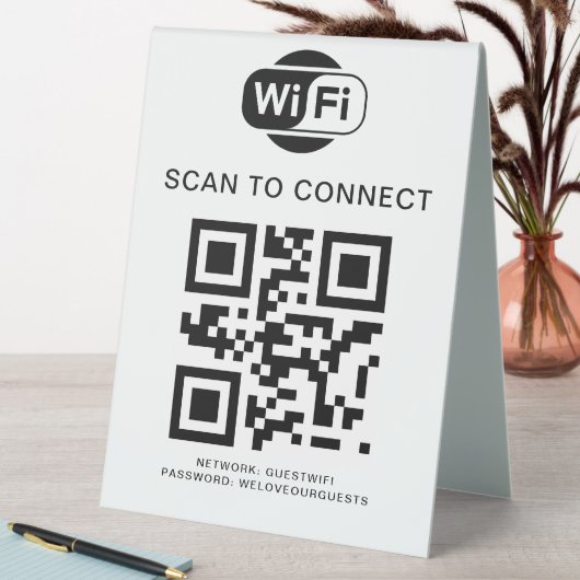 Plaque De Table Mot de passe Wifi | Analyse du code QR pour se con (En SItu (Tableau))