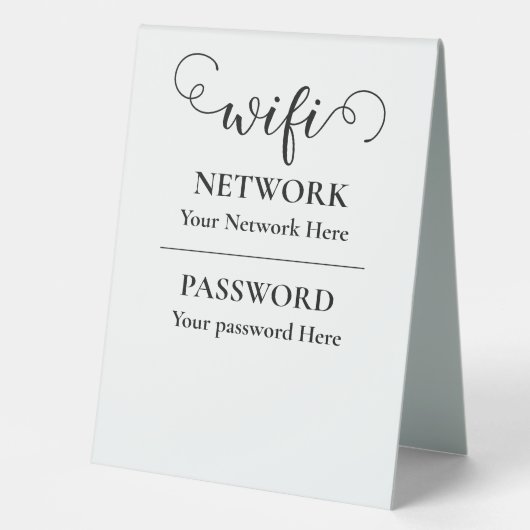 Plaque De Table mot de passe wifi calligraphie (Recto)