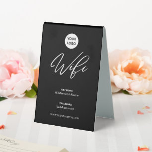 Plaque De Table Mot de passe Wifi d'entreprise moderne Bienvenue Q