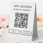 Plaque De Table Mot de passe Wifi et code QR personnalisé en résea (In SItu (Mariage))