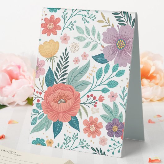 Plaque De Table Motif d'impression floral dynamique (In SItu (Mariage))