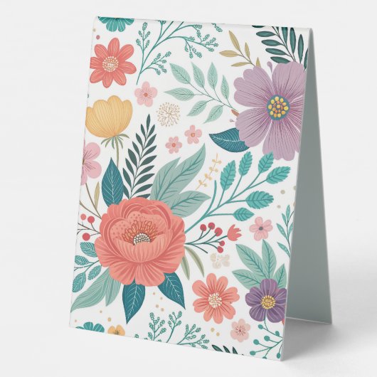 Plaque De Table Motif d'impression floral dynamique (Verso)