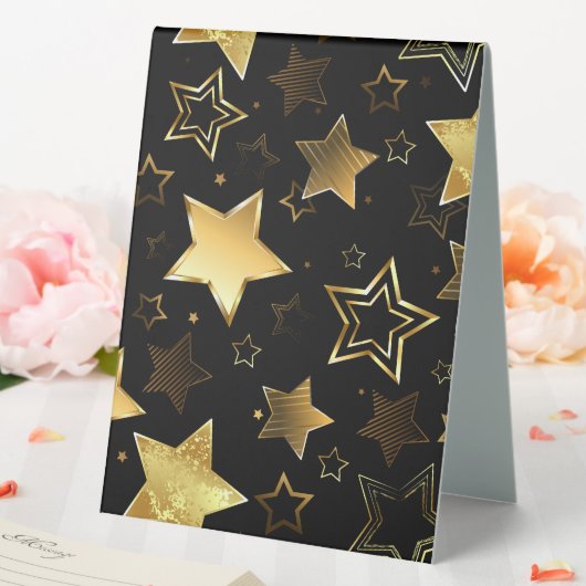 Plaque De Table Motif sans couture avec étoiles d'or (In SItu (Mariage))