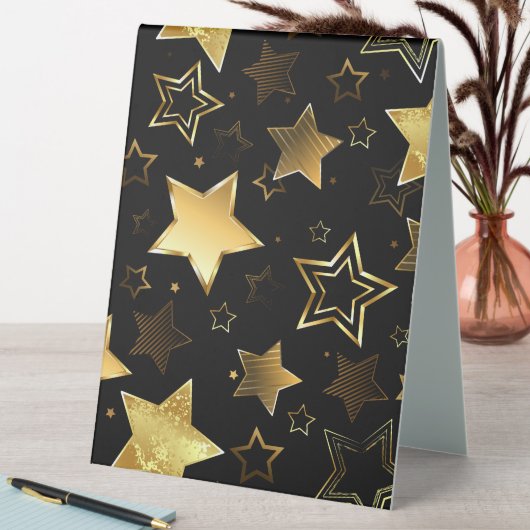 Plaque De Table Motif sans couture avec étoiles d'or (En SItu (Tableau))