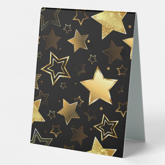 Plaque De Table Motif sans couture avec étoiles d'or (Verso)