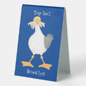 Plaque De Table Mouette drôle avec frites dessin animé (Verso)