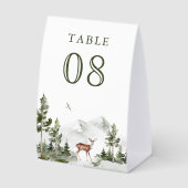 Plaque De Table Mountain Forest Deer Wedding Table Number (Recto)