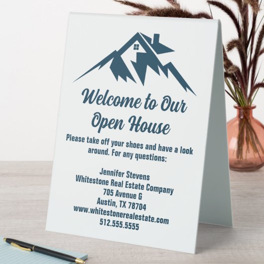 Plaque De Table Mountain Real Estate Company Custom Open House (En SItu (Tableau))