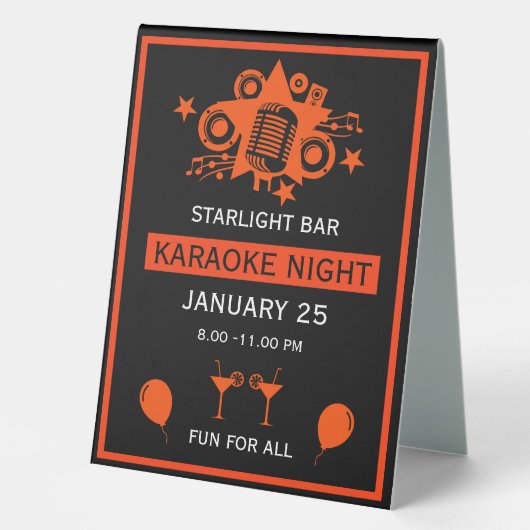 Plaque De Table Mur de promotion Karaoke (Recto)