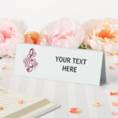 Plaque De Table Musical treble clef notes with sakura flowers (In SItu (Mariage))