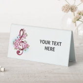 Plaque De Table Musical treble clef notes with sakura flowers (En SItu (Tableau))