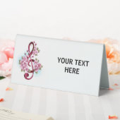 Plaque De Table Musical treble clef notes with sakura flowers (In SItu (Mariage))