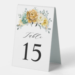 Plaque De Table Mustard Jaune Floral Sage Vert Mariage moderne
