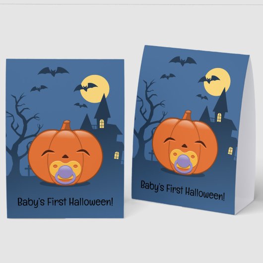 Plaque De Table My First Halloween Pacifier Pumpkin (Recto/Verso)